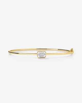 Emerald Lab Diamond Bangle - 14k Yellow Gold / 15 cm | Ring Concierge