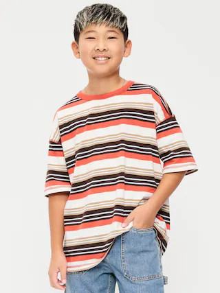Oversized Short-Sleeve Striped T-Shirt for Boys | Old Navy (CA)