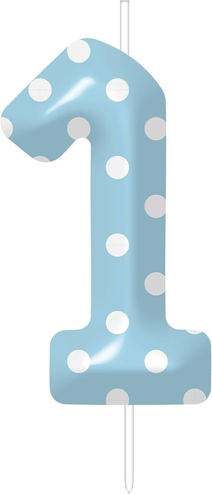 Blue Polka Dot Birthday Candles Number 1 Candle for Polka Dot Cake Topper, Birthday Anniversary P... | Amazon (US)