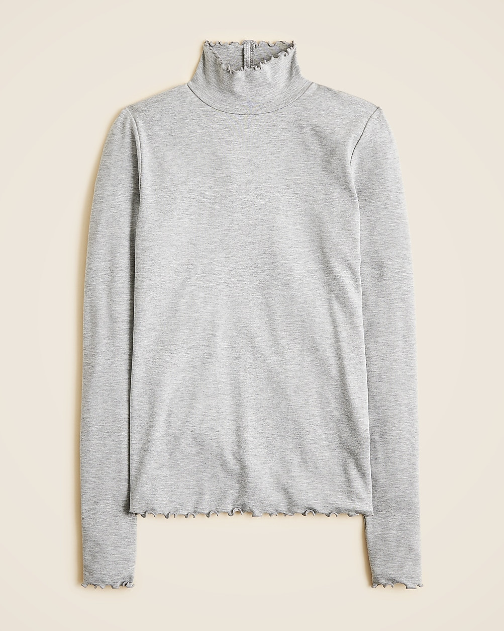 Refined rib lettuce-trim turtleneck | J. Crew US