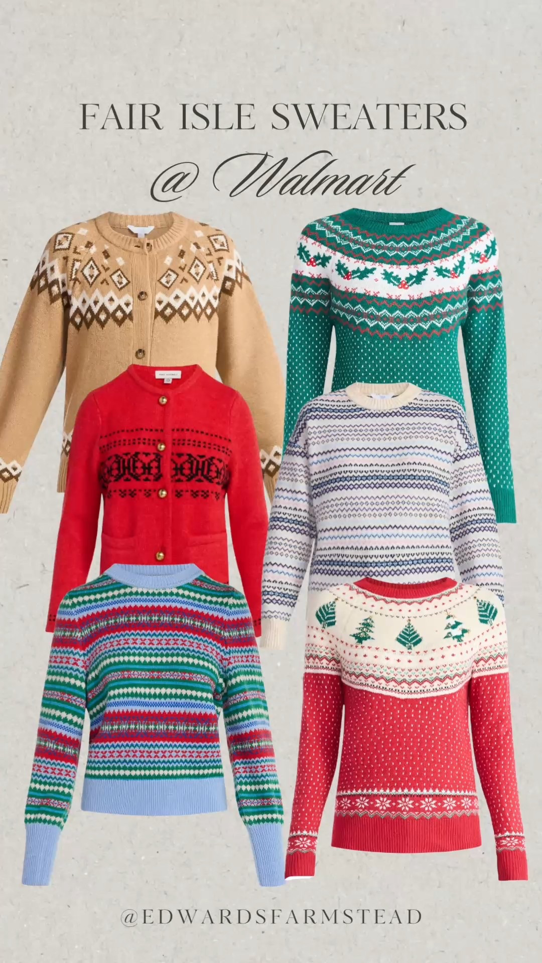 The cutest fair isle sweaters from Walmart! 

#LTKHoliday #LTKFindsUnder50 #LTKSeasonal