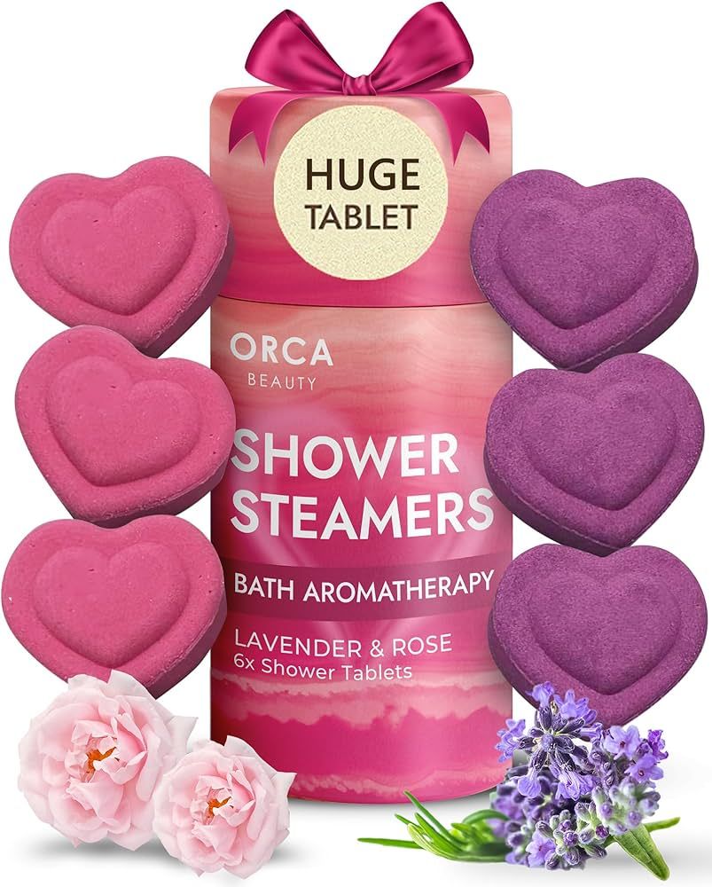 6PC Heart-Shaped Shower Steamers Aromatherapy, HUGE Shower Bomb 1.4OZ, Birthday Gifts for Women, ... | Amazon (US)