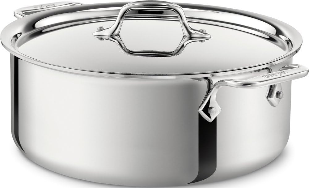 All-Clad D3 3-Ply Stainless Steel Stockpot 6 Quart Induction Oven Broiler Safe 600F Pots and Pans... | Amazon (US)