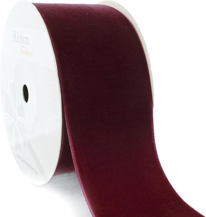 HBC 2" Velvet Ribbon 275 Wine - 5 Yards | Amazon (US)