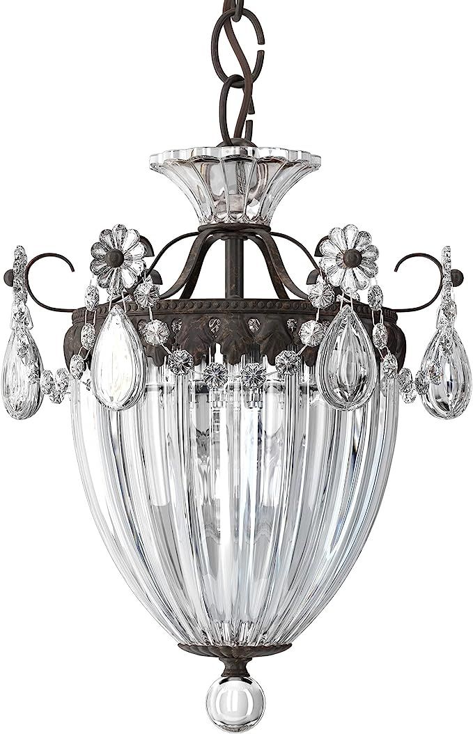 Schonbek Bagatelle 3 Light 10.5in x 12.5in Pendant in Heirloom Bronze with Clear Heritage Hand-Cu... | Amazon (US)