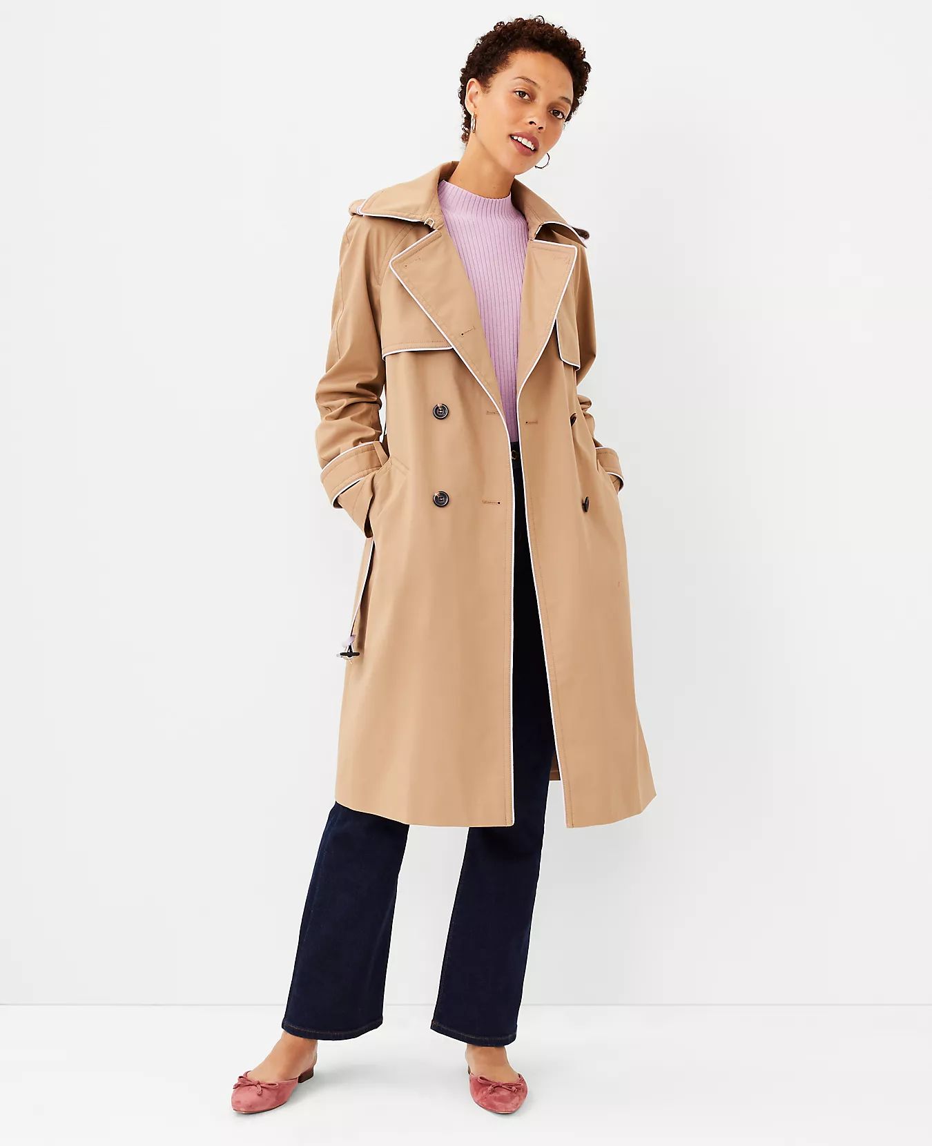 Tipped Twill Trench Coat | Ann Taylor (US)
