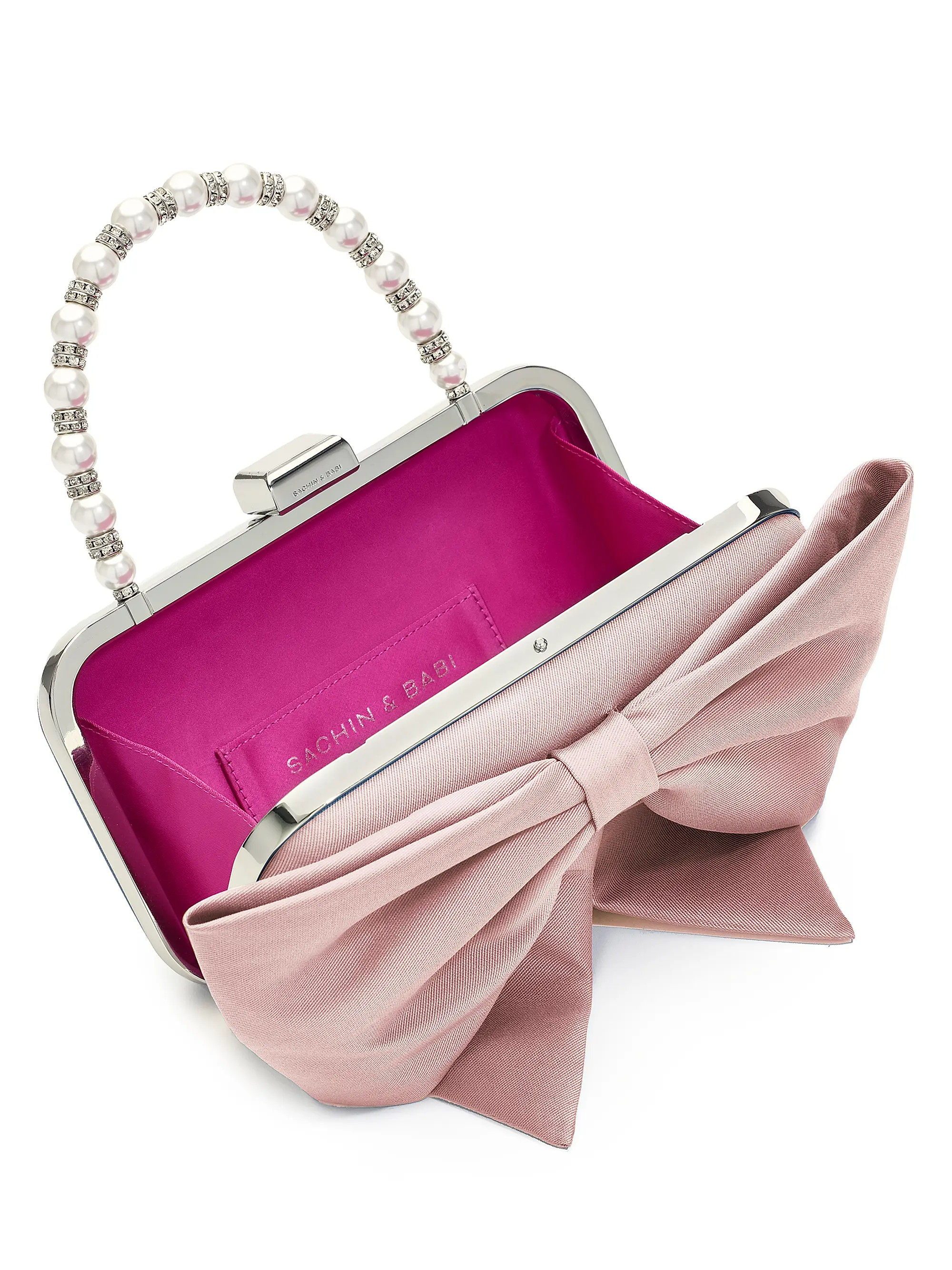 Bubbly Crystal & Imitation Pearl-Embellished Bow Clutch | Saks Fifth Avenue