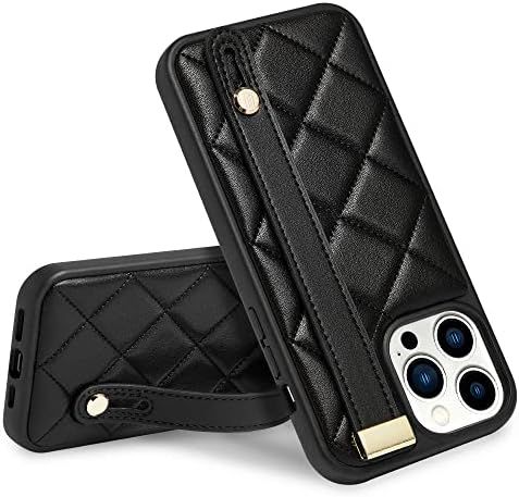 Amazon.com: ZVE Designed for iPhone 13 Pro Max Kickstand Case, Quilted Leather Shockproof Case wi... | Amazon (US)