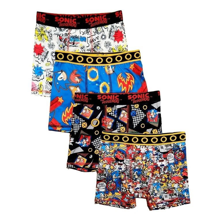 Sonic the Hedgehog Boy's All Over Print Boxer Briefs Underwear, 4-Pack, Sizes XS-XL | Walmart (US)