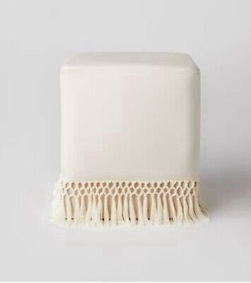 Boho Style Velvet Square Ottoman - Threshold  | eBay | eBay US