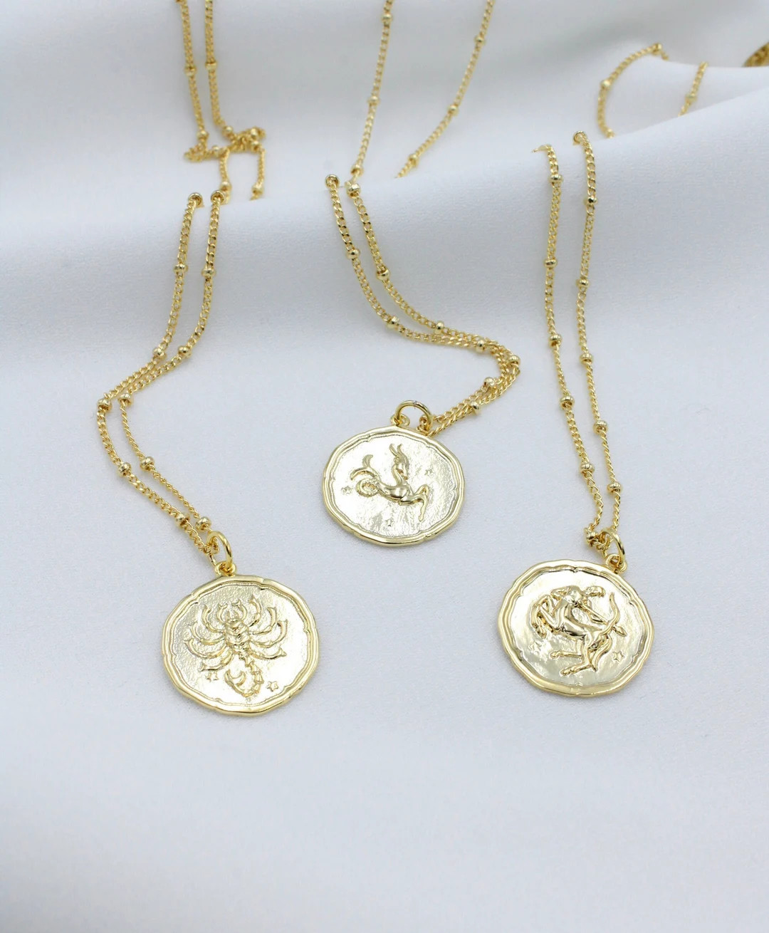 Gold Zodiac Necklace Cancer Zodiac Coin Necklace Zodiac - Etsy | Etsy (US)