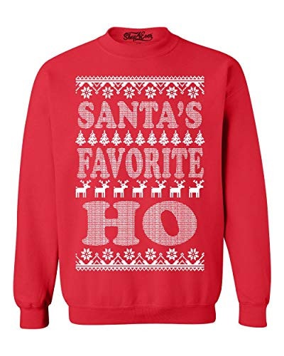 shop4ever Santa's Favorite Ho Crewnecks Ugly Christmas Sweatshirts | Amazon (US)