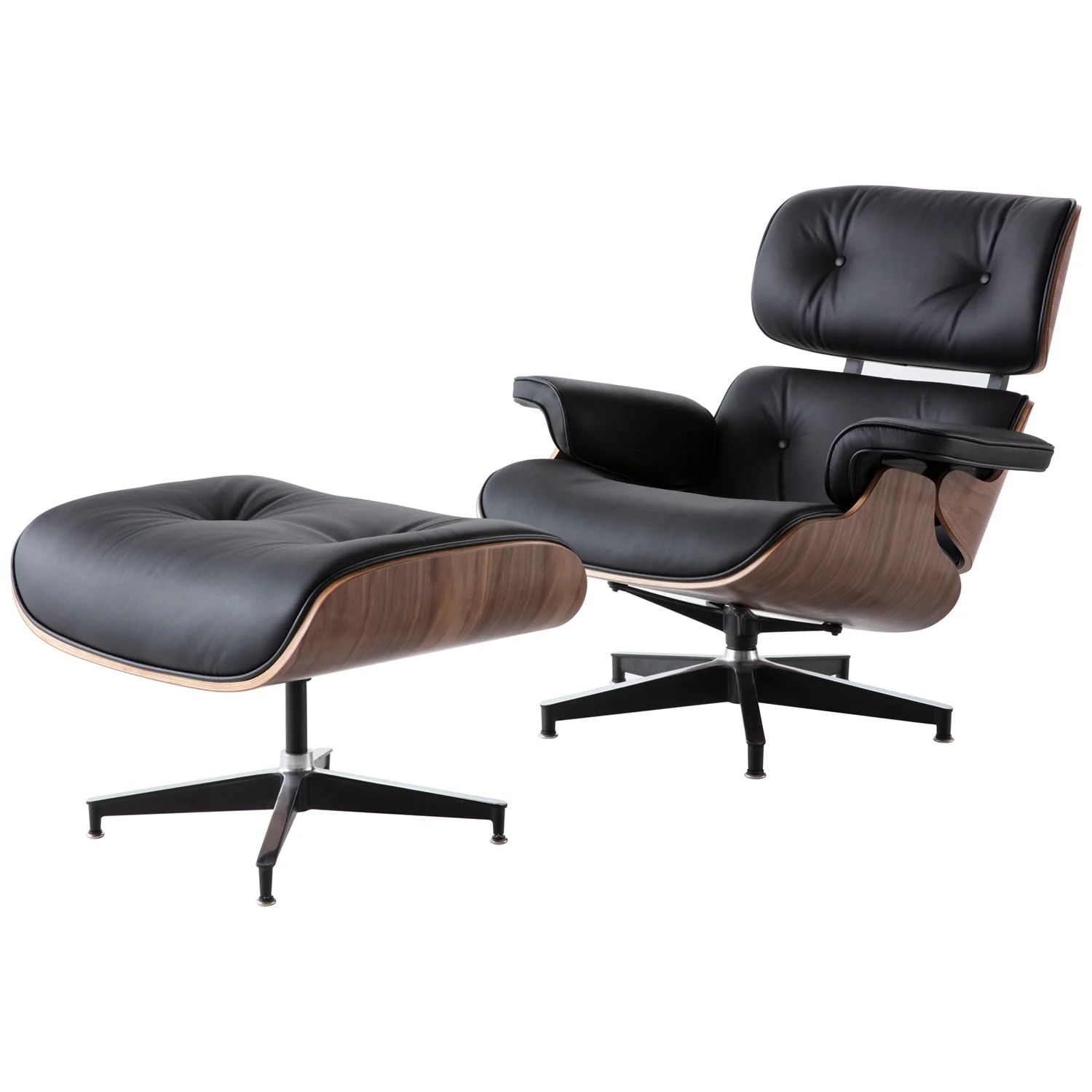 Handler 33Cm Wide Tufted Genuine Leather Swivel Lounge Chair and Ottoman | Wayfair Professional