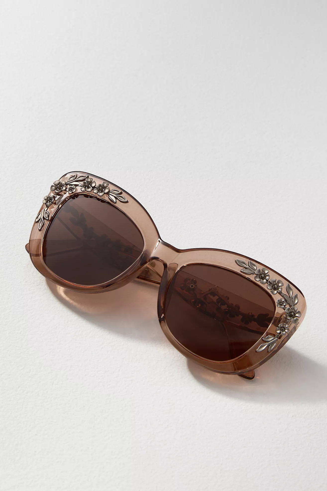 Floral-Trimmed Cat-Eye Sunglasses | Anthropologie (US)