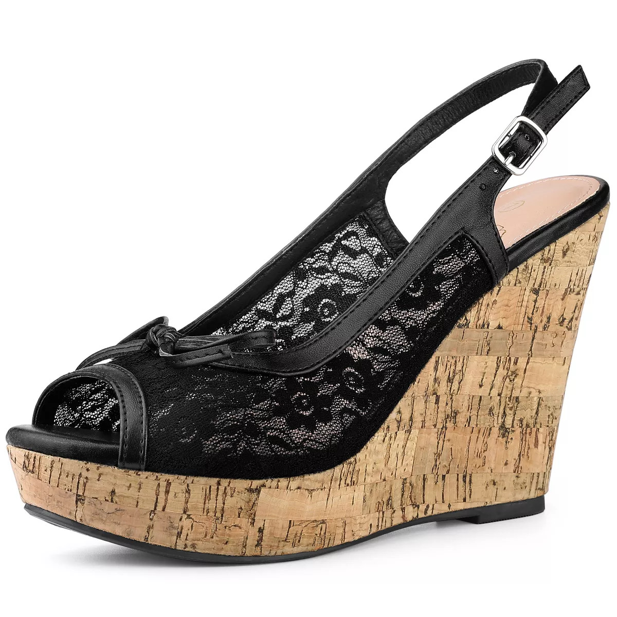 Perphy Platform Heels Lace Bow Slingback Wedge Sandals for Women | Target