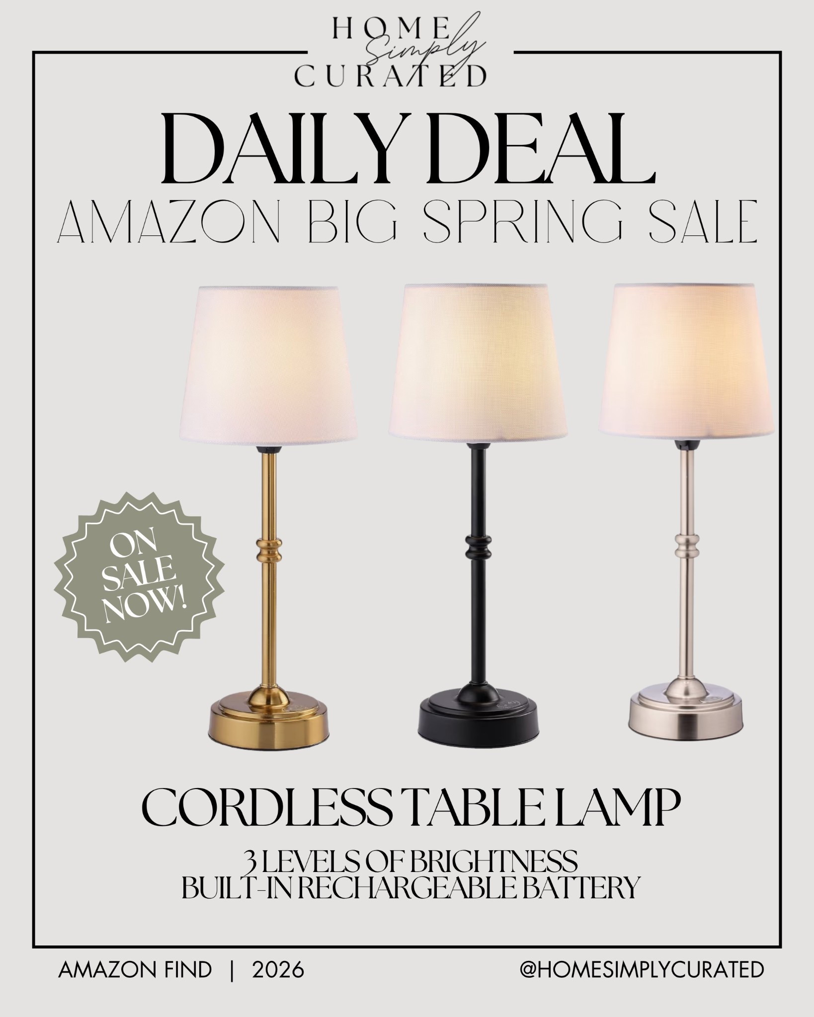 Amazon SALE! Multiple colors still in stock and today is the last day for the Amazon spring sale. This adorable lamp is cordless + has 3 levels of brightness 

#LTKSaleAlert #LTKHome