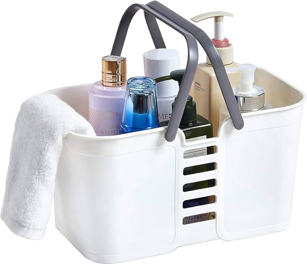 FANWU Shower Caddy Basket Tote for College Dorm Room Essentials, Plastic Storage Basket with Hand... | Amazon (US)