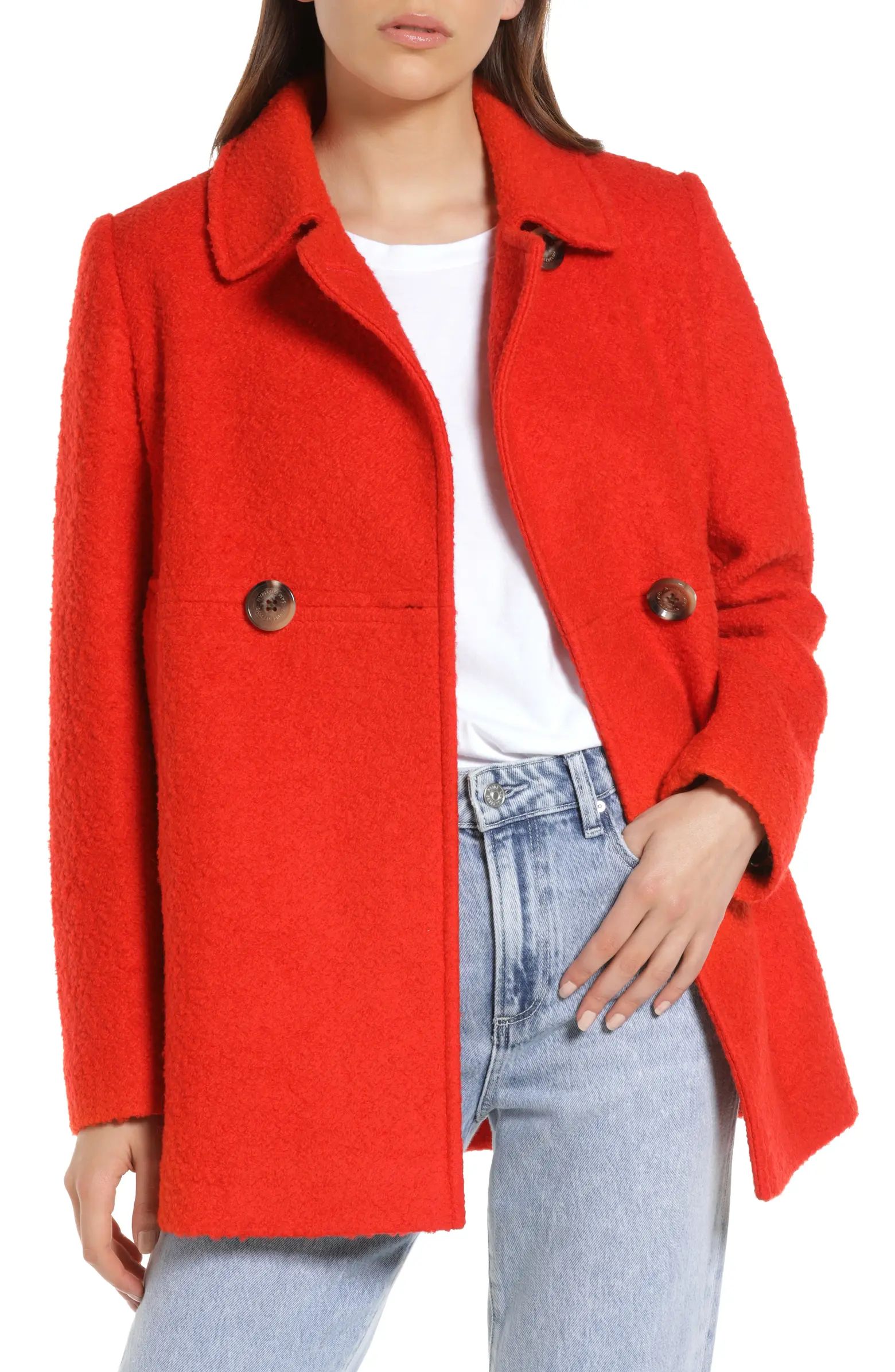 Double Breasted Bouclé Peacoat | Nordstrom