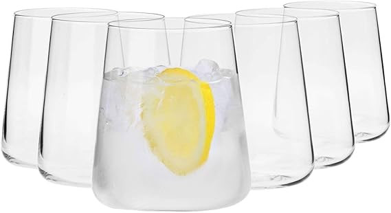 KROSNO Water Juice Drinking Glasses, Set of 6, 12.9 oz, Avant-Garde Collection, Crystal Glass, Li... | Amazon (US)