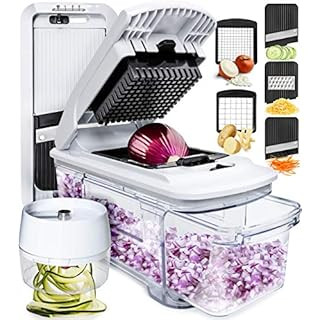 Fullstar Vegetable Chopper - Spiralizer Vegetable Slicer - Onion Chopper with Container - Pro Foo... | Amazon (US)