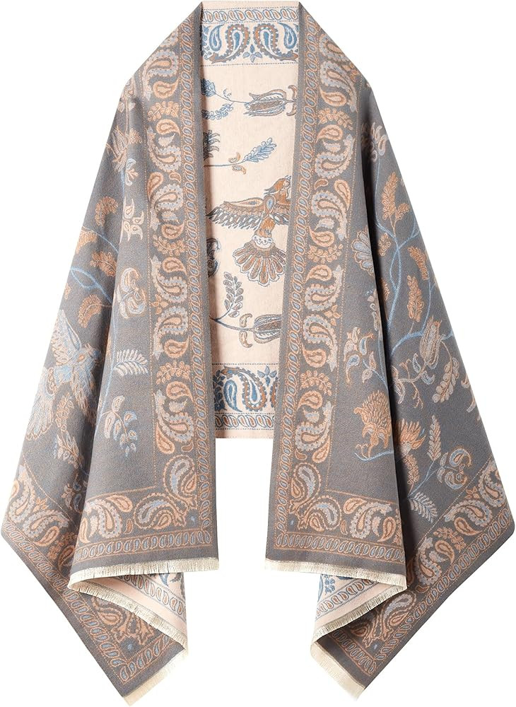 Women's Reversible Pashmina Shawl Wrap for Women Big Scarf Holiday Gifts | Amazon (US)