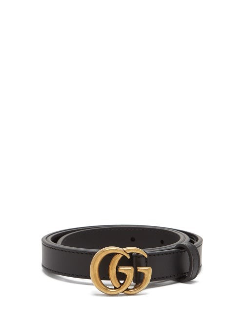 Gucci - GG-logo Leather Belt - Womens - Black | Matches (US)