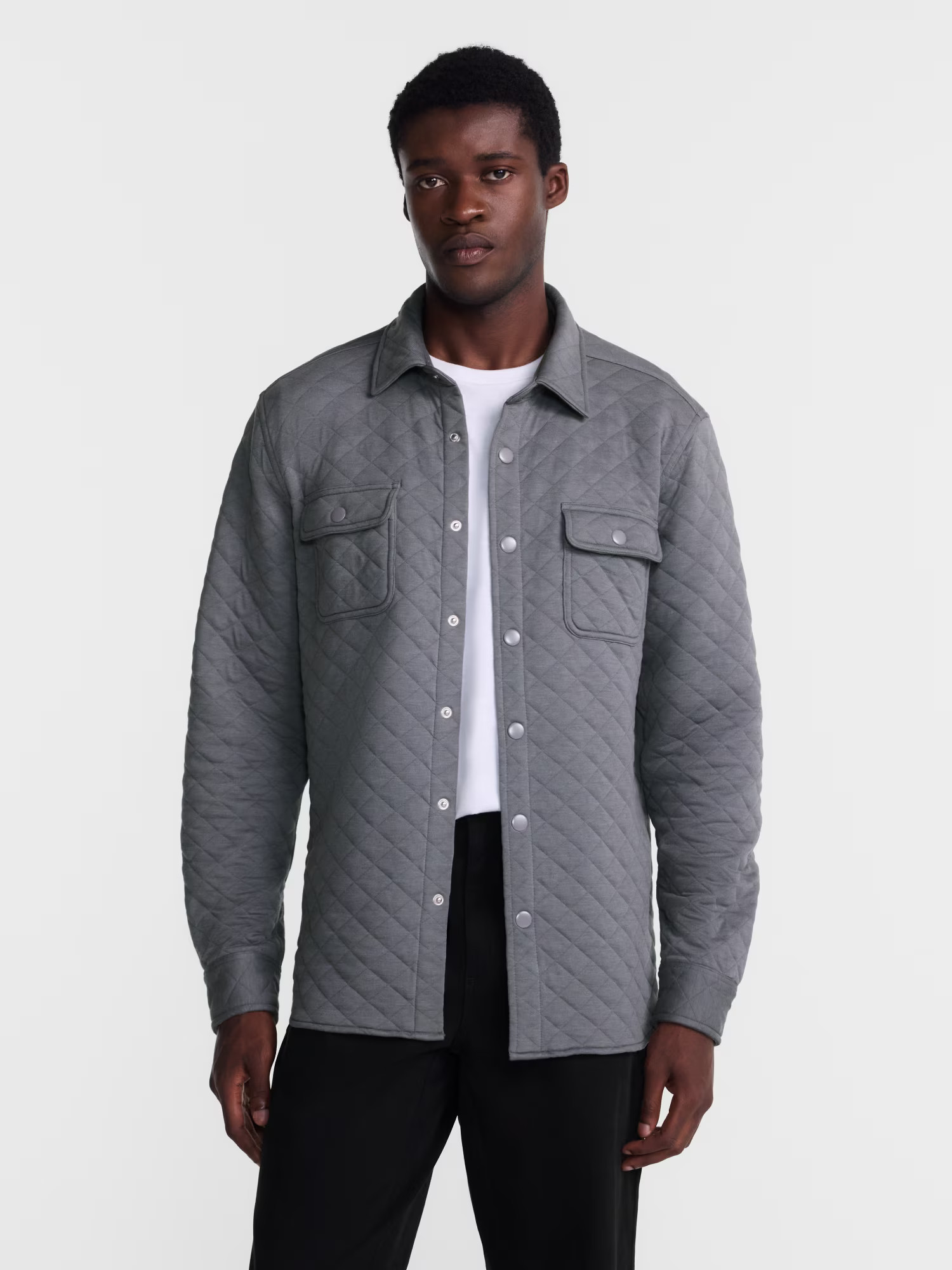 George Men's Quilted Overshirt with Long Sleeves, Sizes XS-4XLT | Walmart (US)