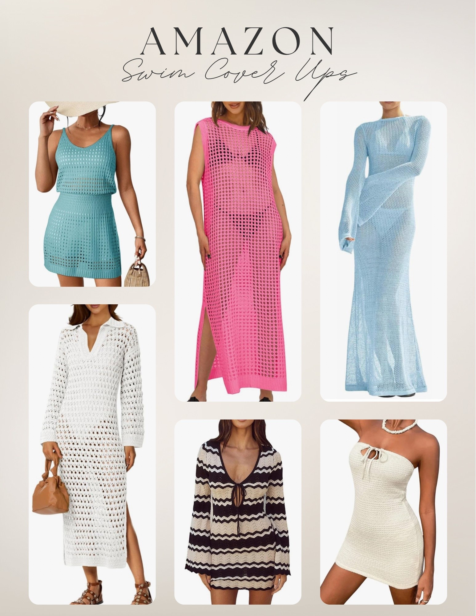 Amazon swim cover ups!

swimwear, crochet, beach, pool, pool accessories, summer

#LTKSummerEdit #LTKSwim #LTKFindsUnder50