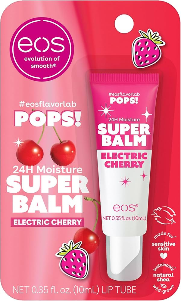 eos 24H Moisture Super Balm- Electric Cherry, Limited-Edition Lip Mask, 0.35 fl oz | Amazon (US)