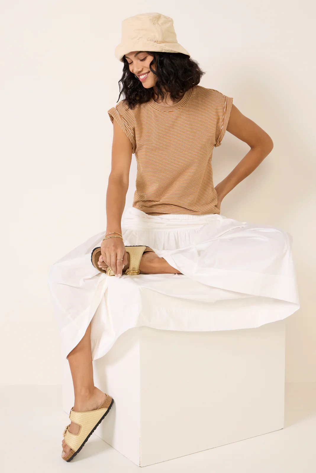 Olivia Rolled Sleeve Tee | Evereve