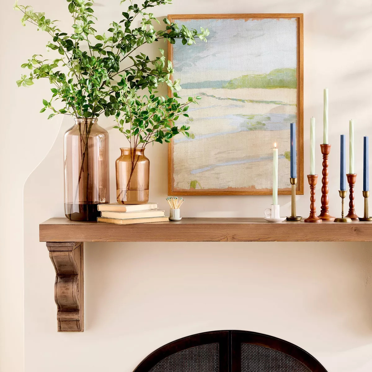 6pk 10" Chamfered Taper Candles Sterling Blue - Hearth & Hand™ with Magnolia | Target