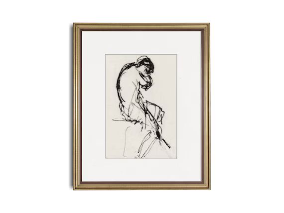 Antique abstract nude sketch, Downloadable fine art print, Minimalist printable wall art | Etsy (US)