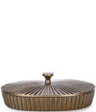 Southern Living Simplicity Collection Antique Finish Fluted Trinket Dish with Lid | Dillard's | Dillard's