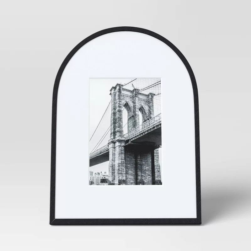 9"x12" Matted to 5"x7" Aluminum Arch Table Frame Black - Threshold™: Modern Half Moon Picture D... | Target