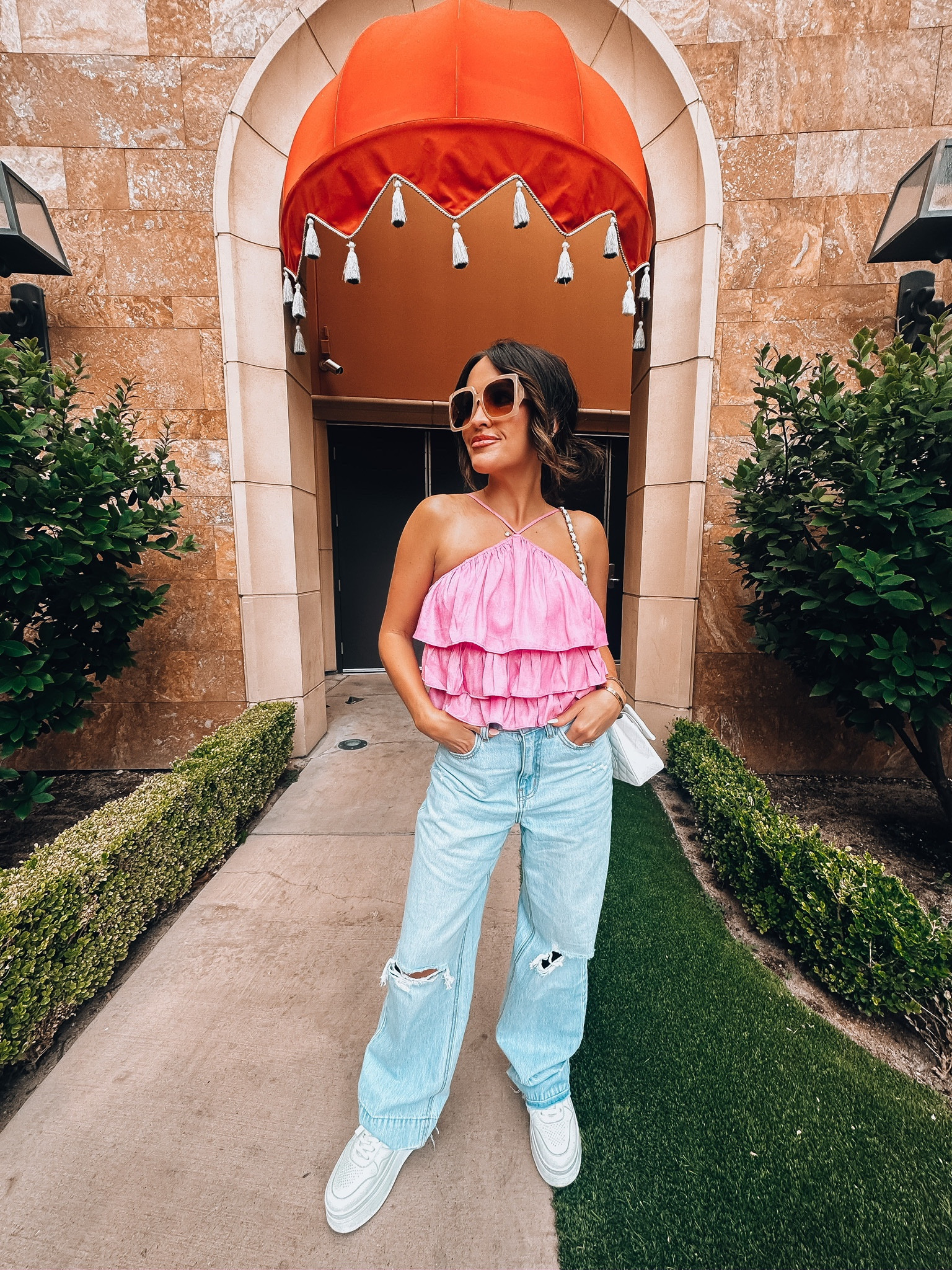 So many ways to wear this top! Dress it up or down, pair it with jeans, or the pink pants from my collection! Use code MAGEN 

#LTKstyletip #LTKFind #LTKunder100