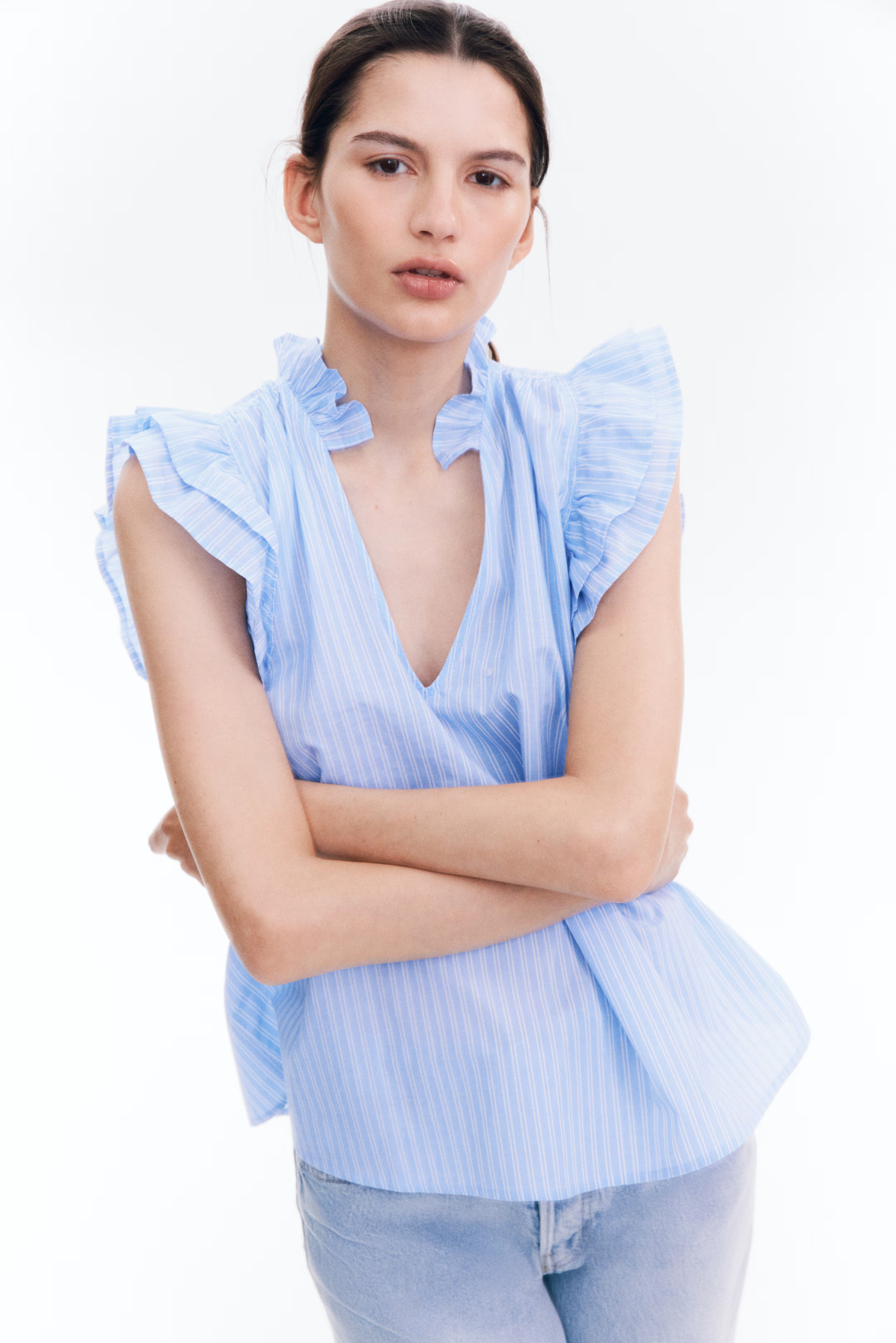 Ruffle-Trimmed Blouse | H&M (US + CA)