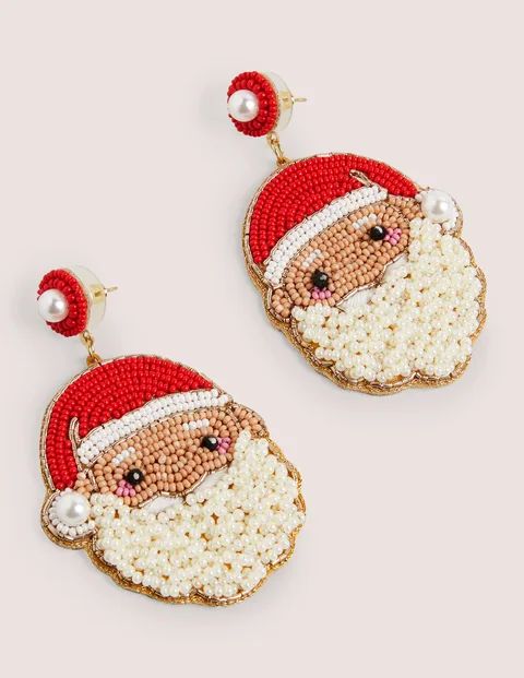 Festive Embellished Earrings - Father Christmas | Boden (US)