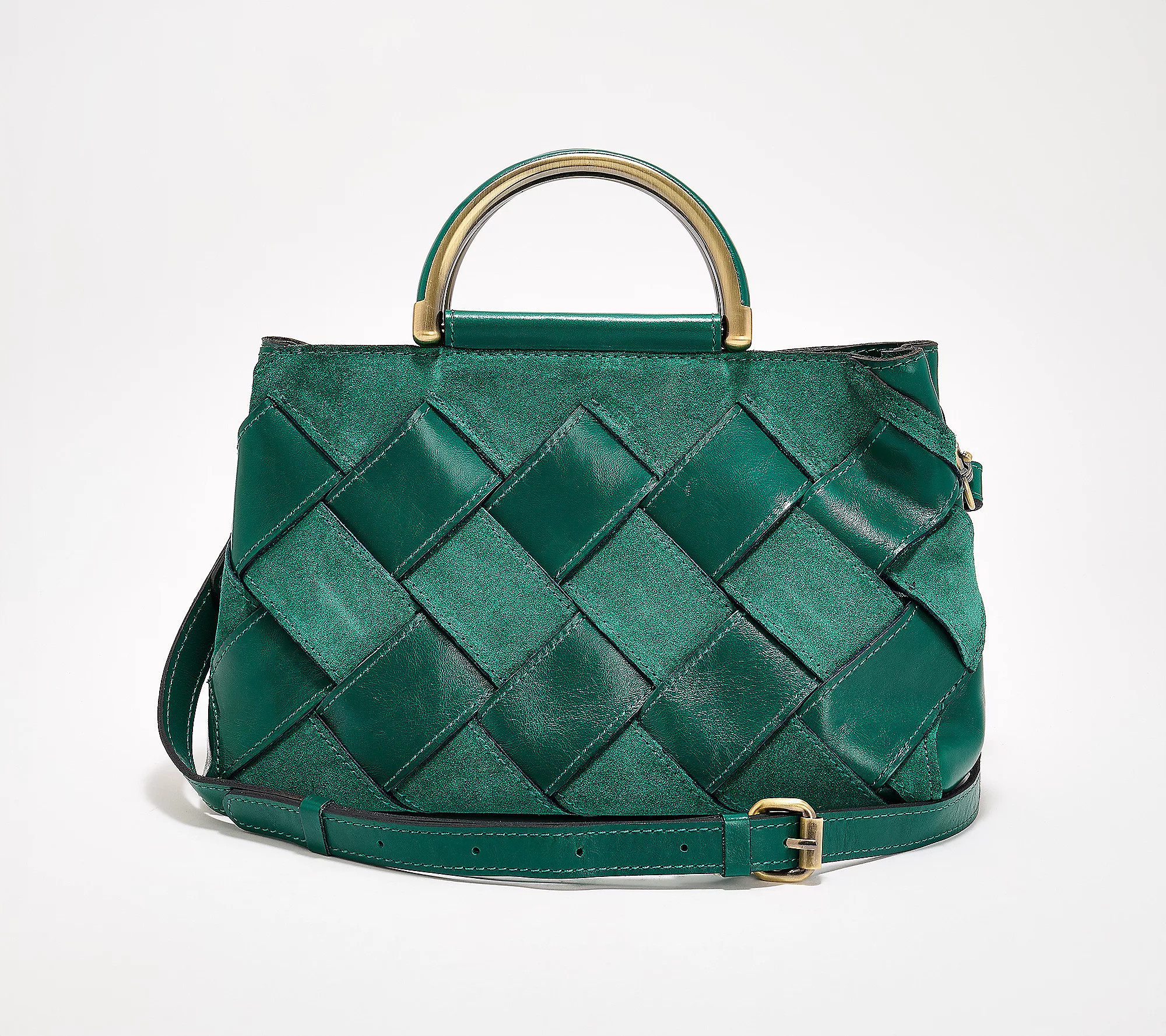 As Is Patricia Nash Novara Woven Leather Satchel | QVC