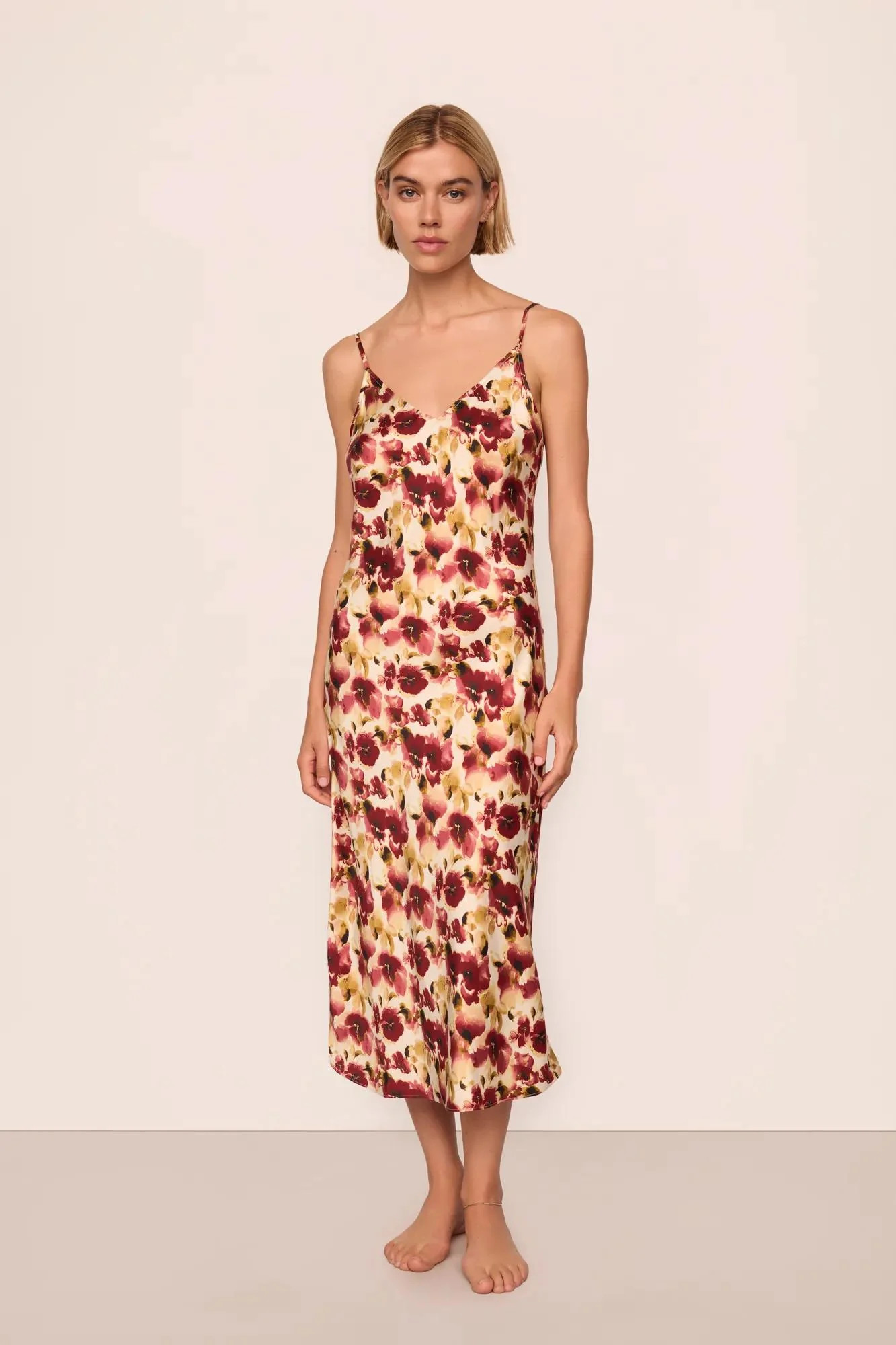 Eberjey x  Lily Aldridge - Inez Washable Silk Printed Slip | Eberjey