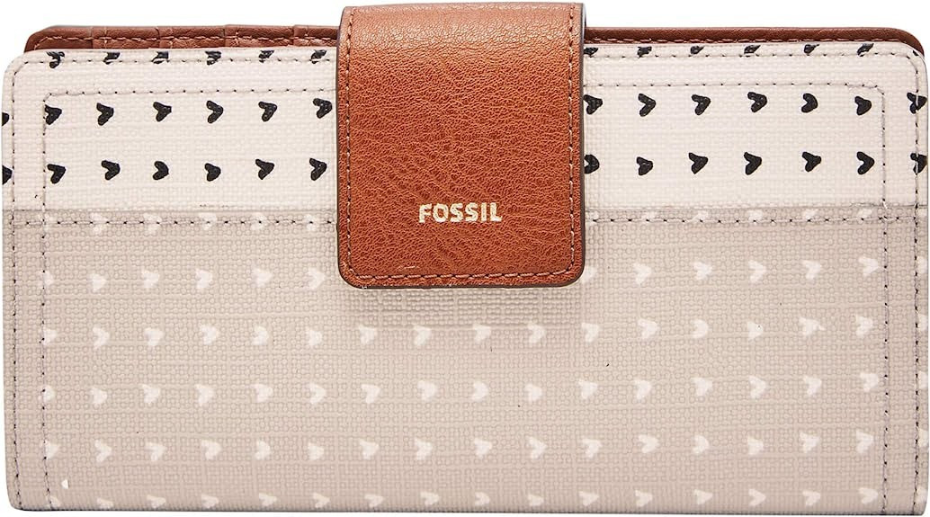 Fossil Women's Logan Leather RFID-Blocking Tab Clutch Wallet | Amazon (US)