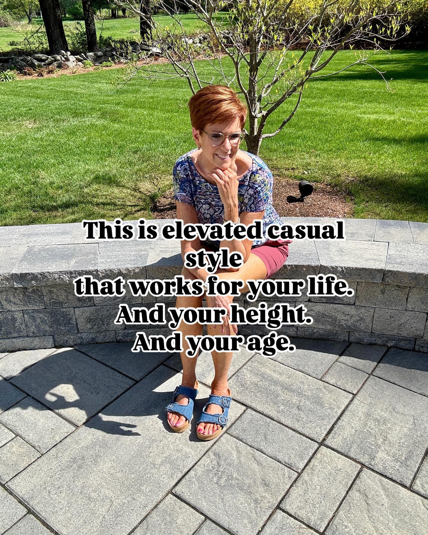 STYLE THAT ACTUALLY FITS — for tall women over 40. #ad #coldwatercreek

Finding age-appropriate and flattering clothes when you’re tall is no small feat. So when I find pieces that are elevated, easy to wear, and actually fit my 6’1 frame — I share them with you.

These three pieces from Coldwater Creek check all the boxes: ✔️ A multicolor tee with a perfect pop of polish ✔️ 8” shorts in a rich sienna that flatter the leg line ✔️ Denim Slides that are so COMFORTABLE.

👉 This is elevated casual style that works for your life. And your height. And your age. 
📌 Save this post if you’re tired of trends that don’t work for real women. 💬 Tag a friend who needs tall-friendly summer style staples. 📲 Want links + sizing? Tap the LTK 🔗 in my bio 
 Follow @atalldrinkofstyle for more classic, tall-friendly fashion for women over 40.

* Tall women’s fashion over 40, Age-appropriate summer outfits, Elevated casual outfits for women 50+, Shorts with longer inseam

#TallStyleOver40 #ClassicStyleForWomen #SummerStyleOver50 #ColdwaterCreekStyle #AgeIsJustAStyle

#LTKStyleTip #LTKFindsUnder100 #LTKOver40