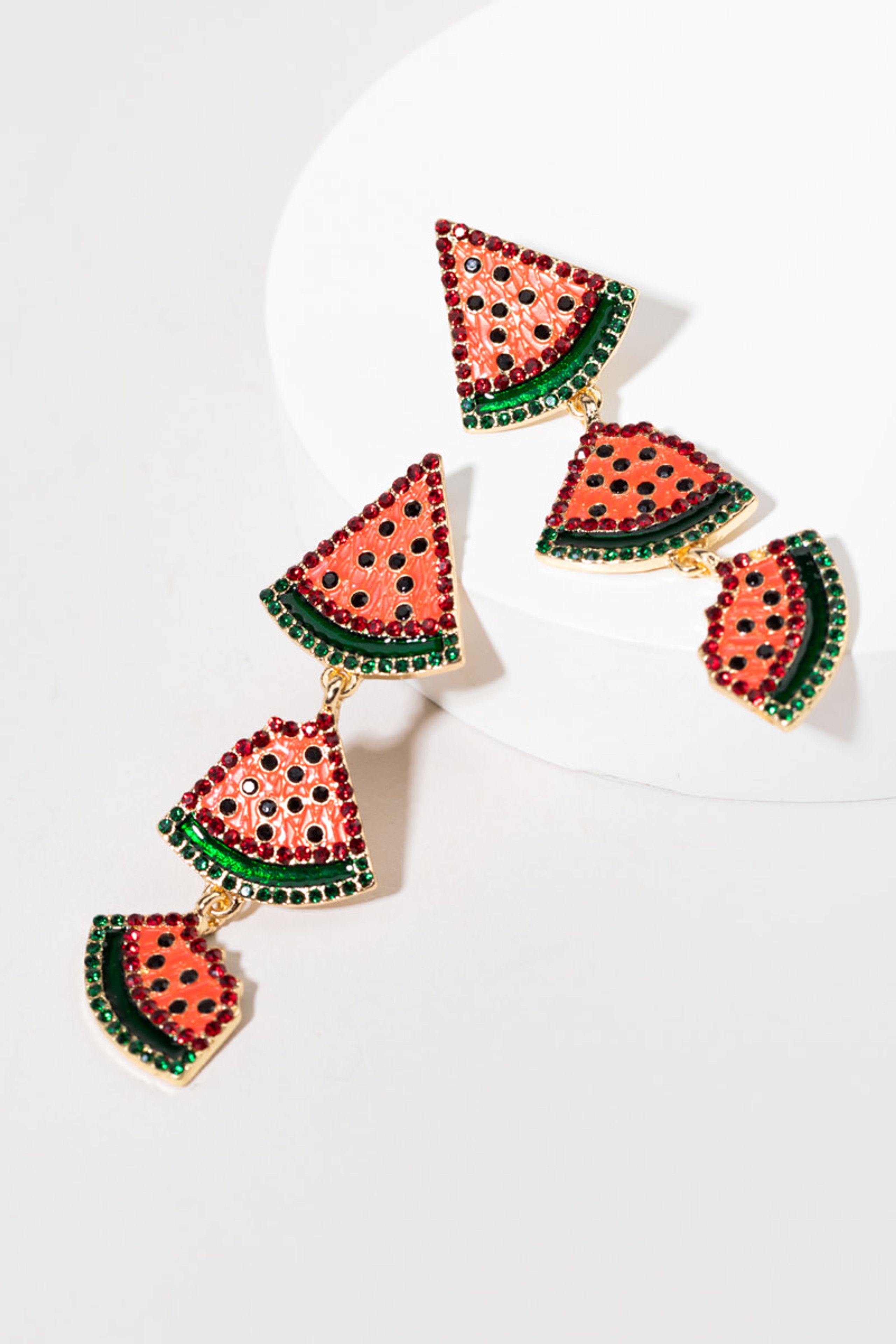 Emily Glass Watermelon Earrings | Francesca's