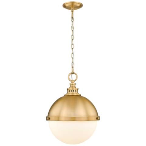 Z-Lite 2 Light Pendant in Classic Brass Finish | Lamps Plus