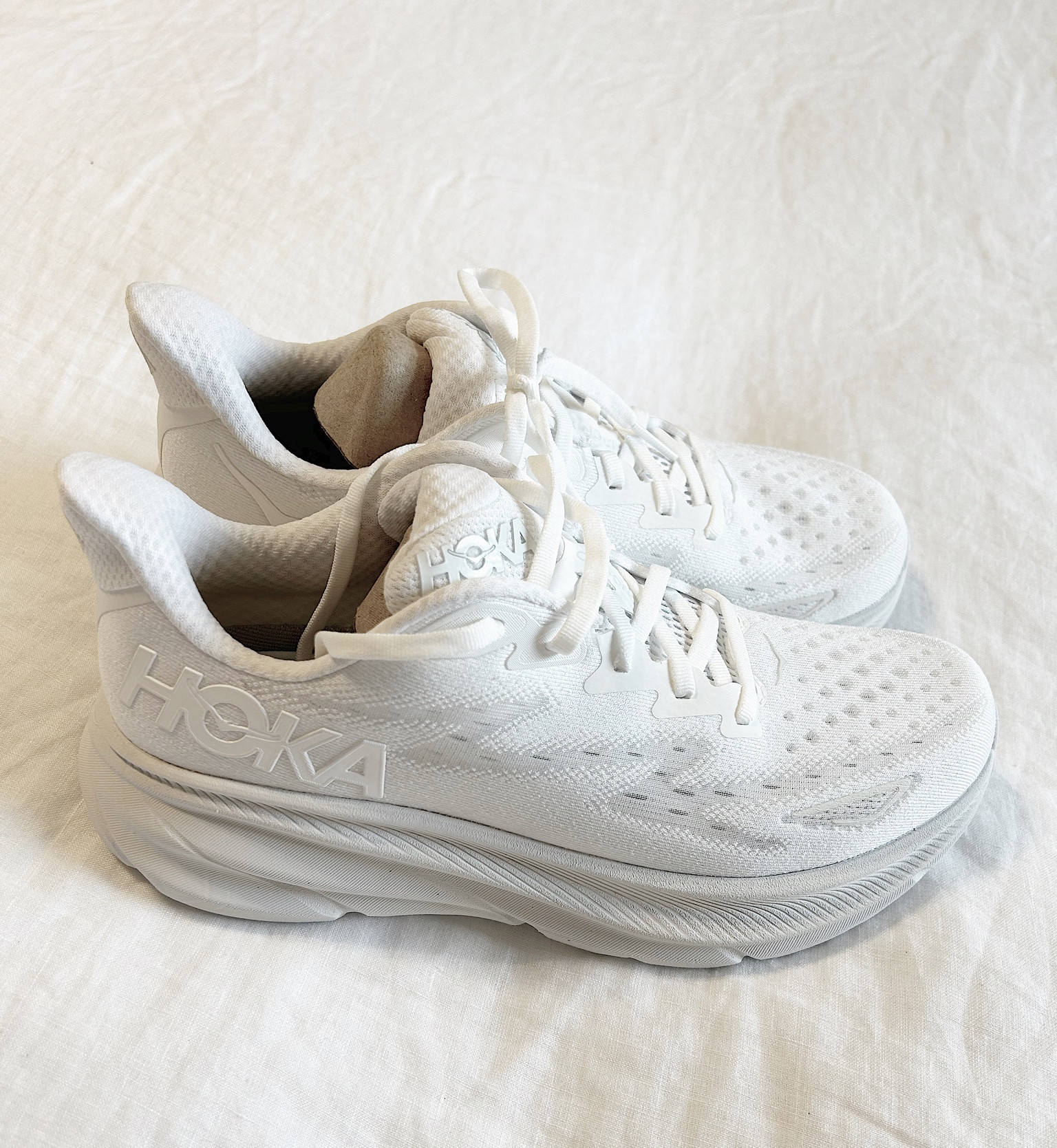 Hoka Clifton 9! 🫶🏼☁️🫧🤍
I have had Clifton 7-9’s now and I love them! 
I was nervous to try the 9’s but they are even more bouncy and comfortable than the 7-8’s! 
I walked so far in them and definitely recommend these🤍

#LTKGiftGuide #LTKshoecrush #LTKstyletip