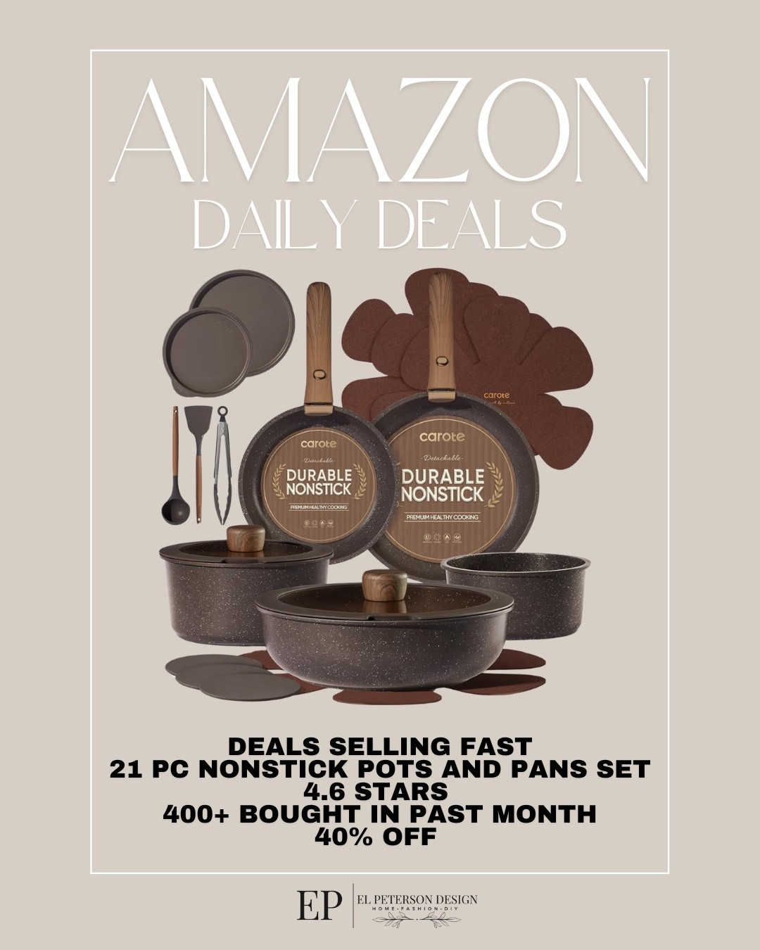 Amazon Daily Deals
21 pc nonstick pots and pans

#LTKHome #LTKSaleAlert
