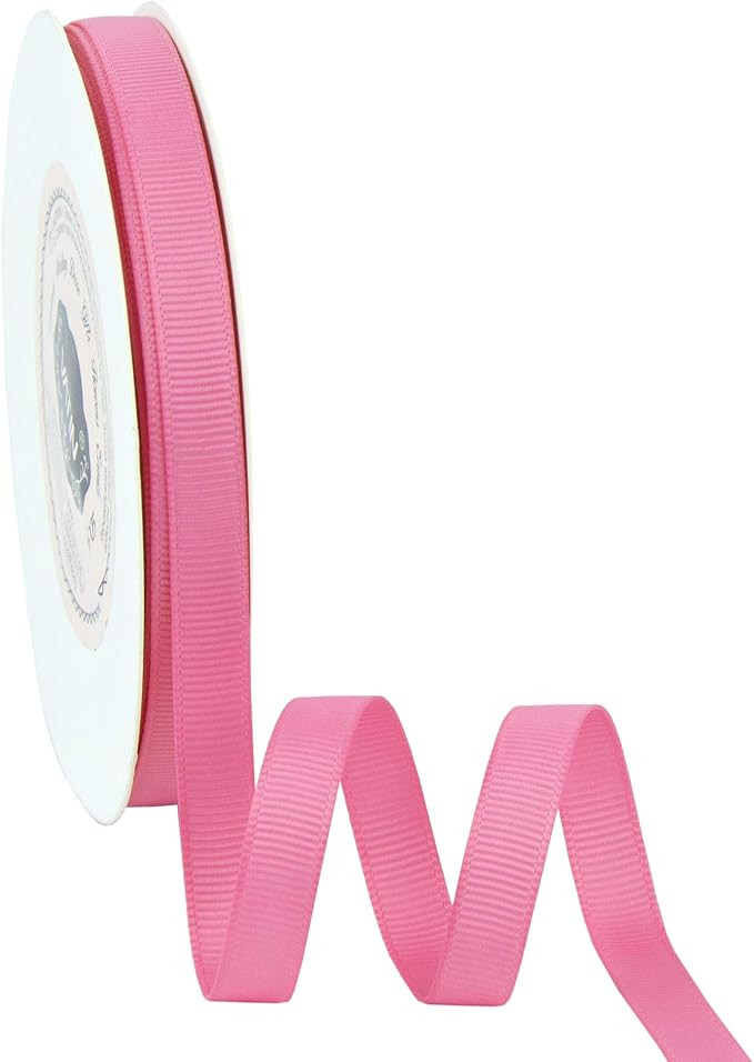 VATIN Solid 3/8" Grosgrain Ribbon, 50-Yard, Hot Pink | Amazon (US)