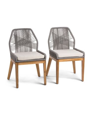 Set Of 2 Rope Side Chairs With Cushions | Marshalls