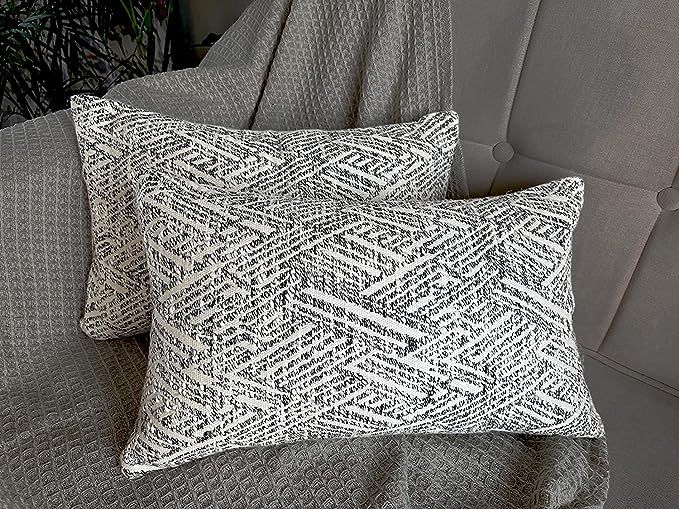 KEMA Set of 2 Decorative Throw Pillow Covers, Jacquard Pillowcase, Square Cushion Case for Couch ... | Amazon (US)