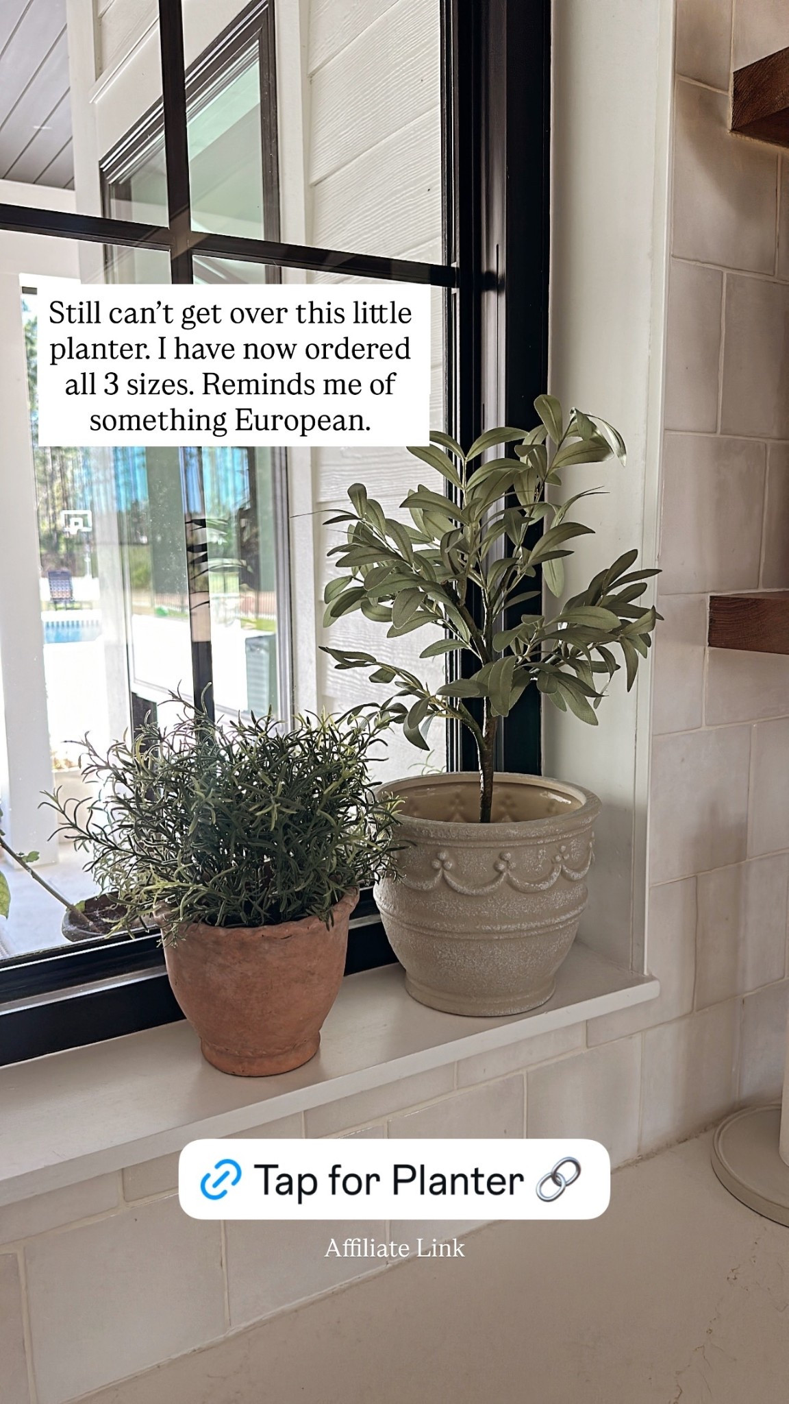 Affiliate Link Still can’t get over this little planter. I have now ordered all 3 sizes. Reminds me of something European.