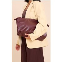 Plum PU Oversize Drawstring Clutch Bag | PrettyLittleThing US